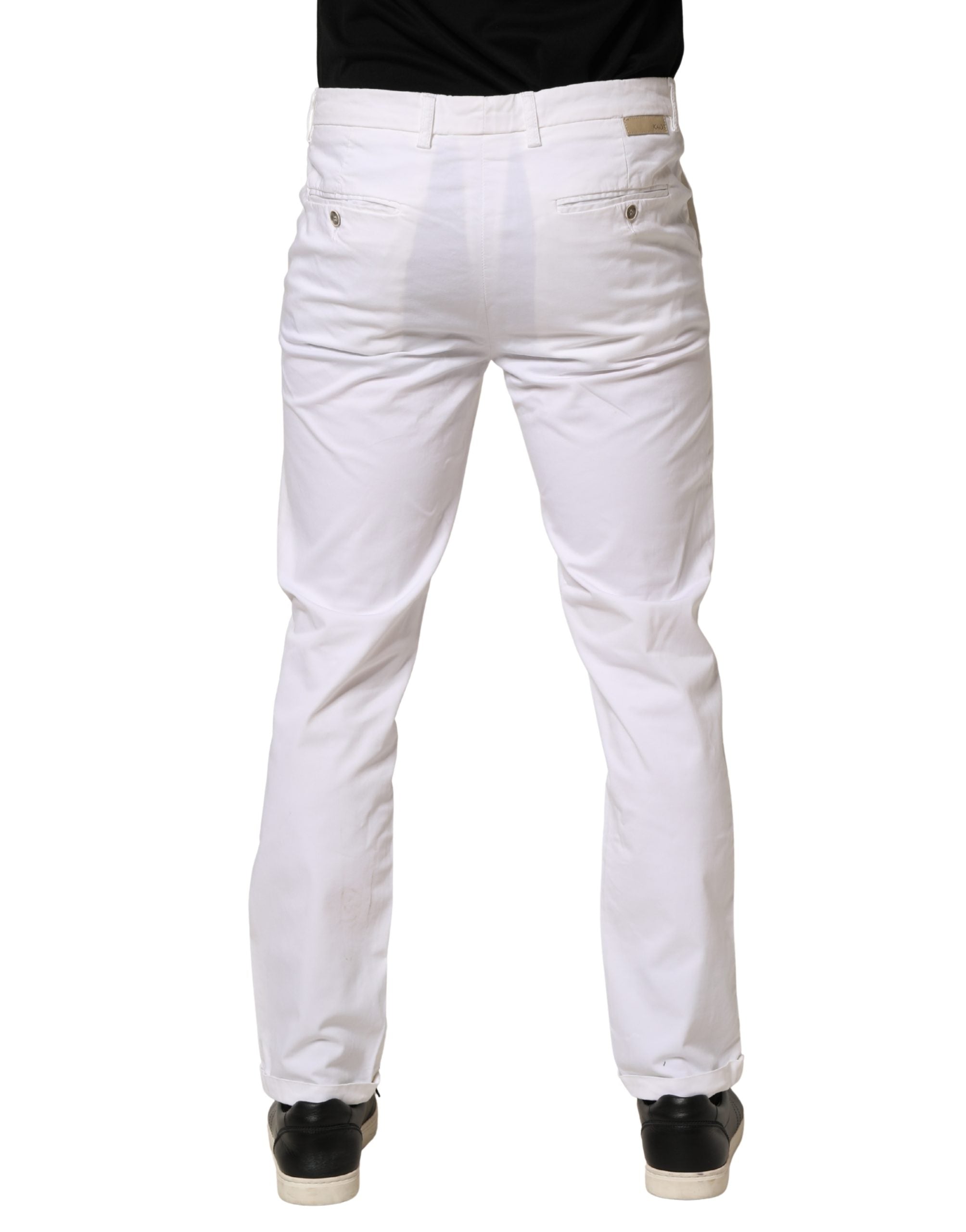 Kaos White Mid Waist Cotton Stretch Casual Men Trouser Men's Pants (Pre-Owned)