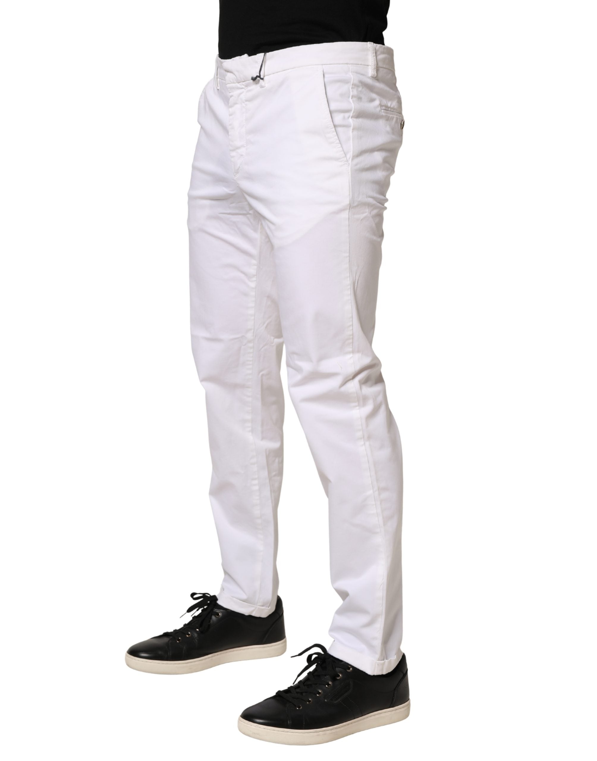 Kaos White Mid Waist Cotton Stretch Casual Men Trouser Men's Pants (Pre-Owned)