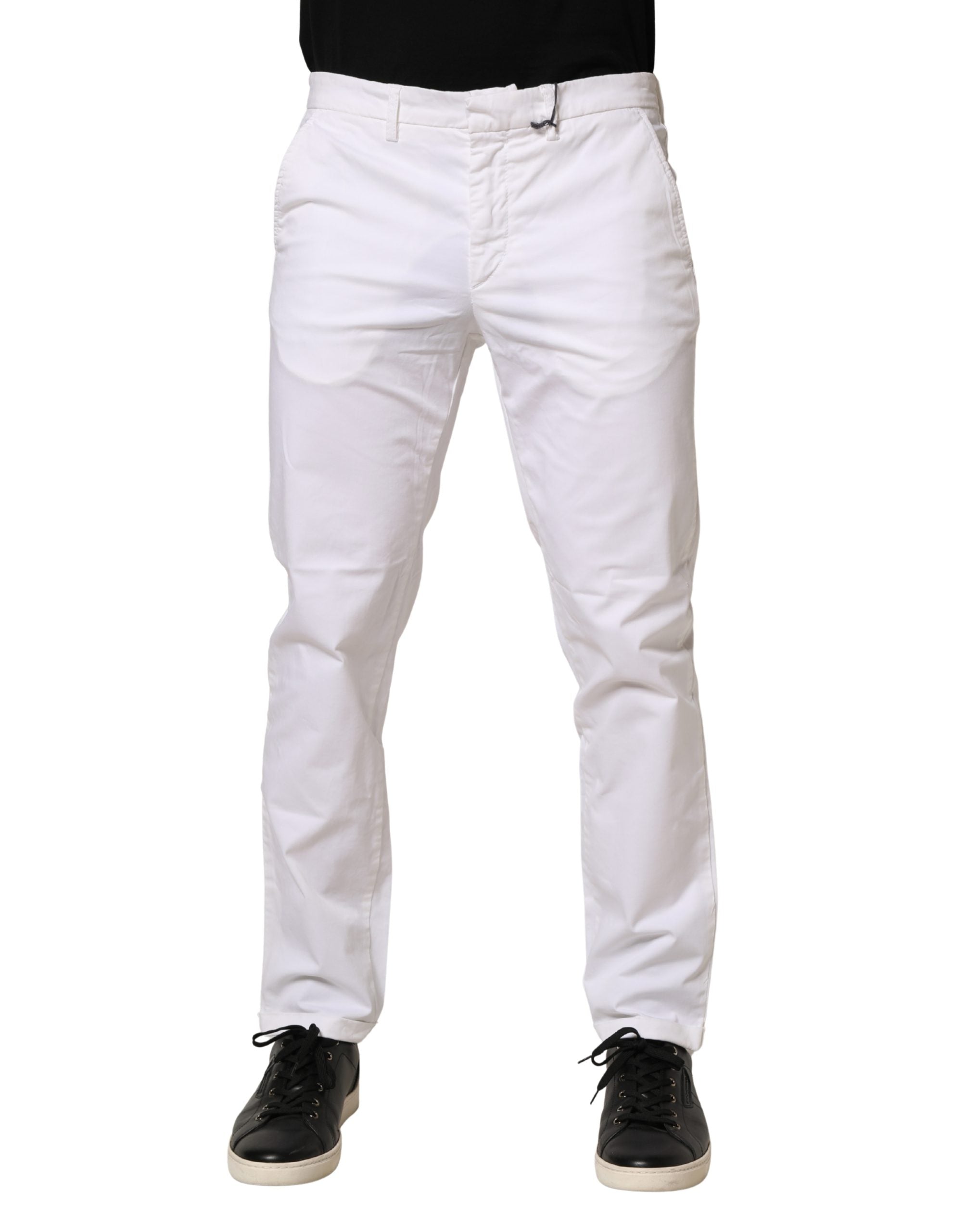 Kaos White Mid Waist Cotton Stretch Casual Men Trouser Men's Pants (Pre-Owned)