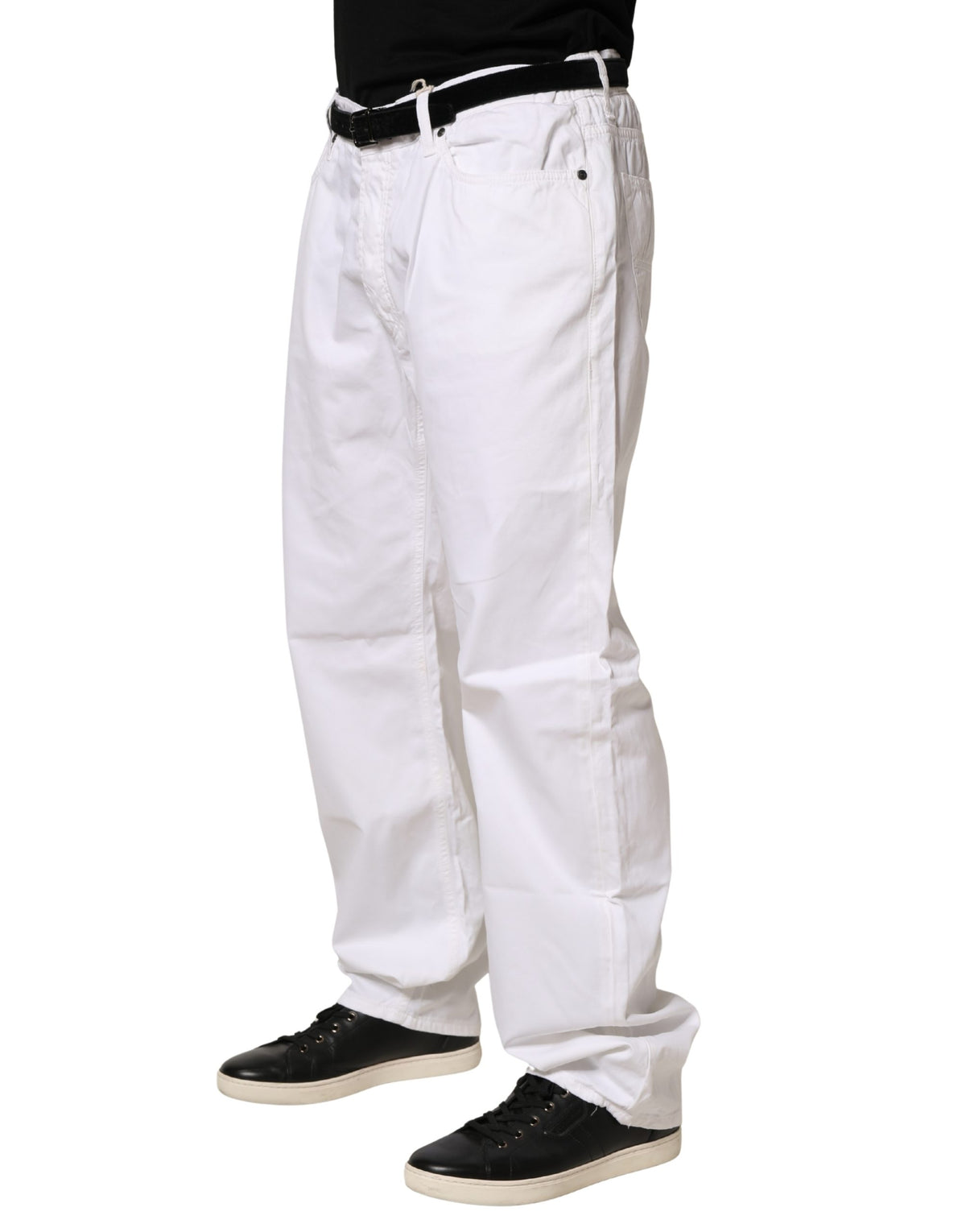 Fay White Cotton Stretch Straight Casual Men Denim Trouser Men's Jeans (Pre-Owned)