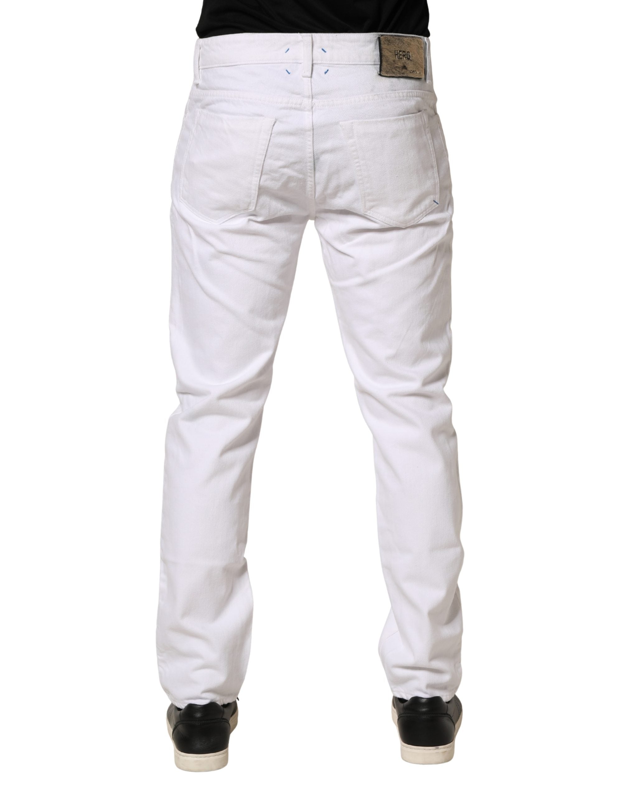 Siviglia White Mid Waist Cotton Skinny Denim Men Trouser Men's Jeans (Pre-Owned)