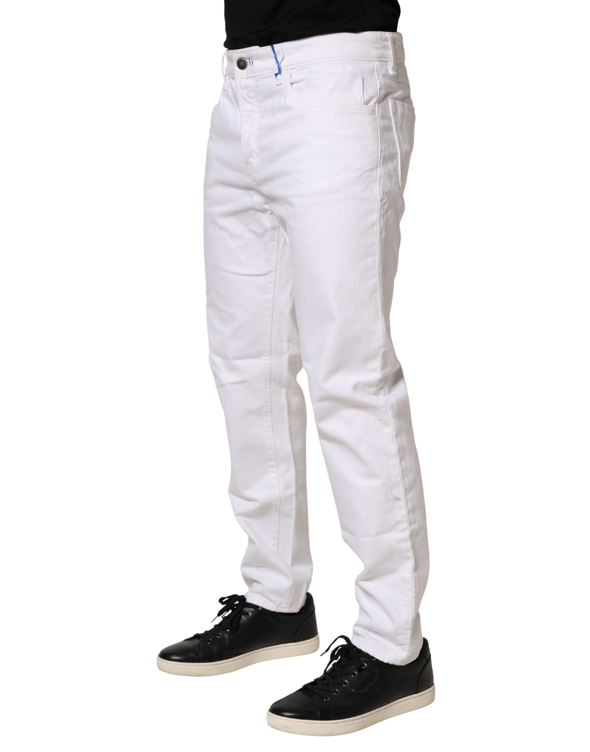 Siviglia White Mid Waist Cotton Skinny Denim Men Trouser Men's Jeans (Pre-Owned)