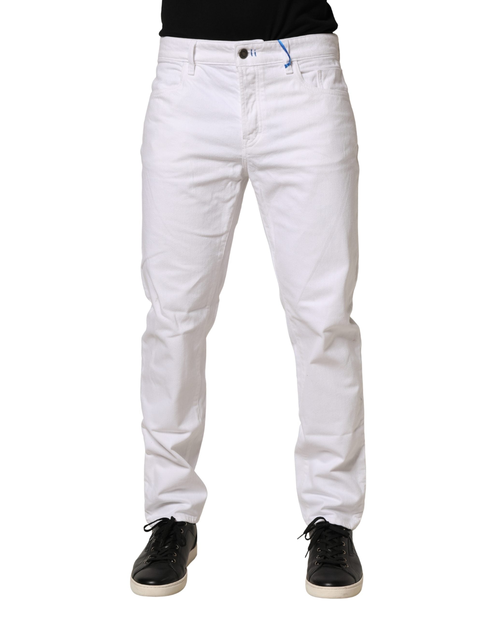 Siviglia White Mid Waist Cotton Skinny Denim Men Trouser Men's Jeans (Pre-Owned)