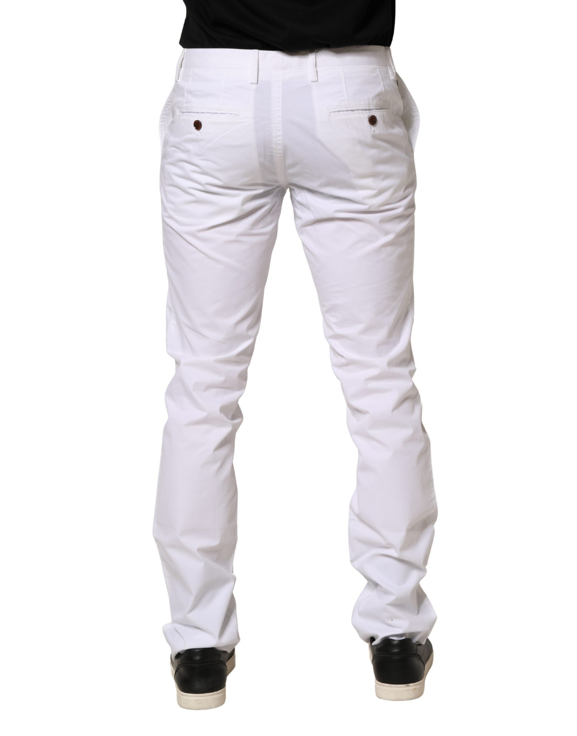 Hugo Boss White Mid Waist Skinny Chino Casual Trouser Men's Pants (Pre-Owned)
