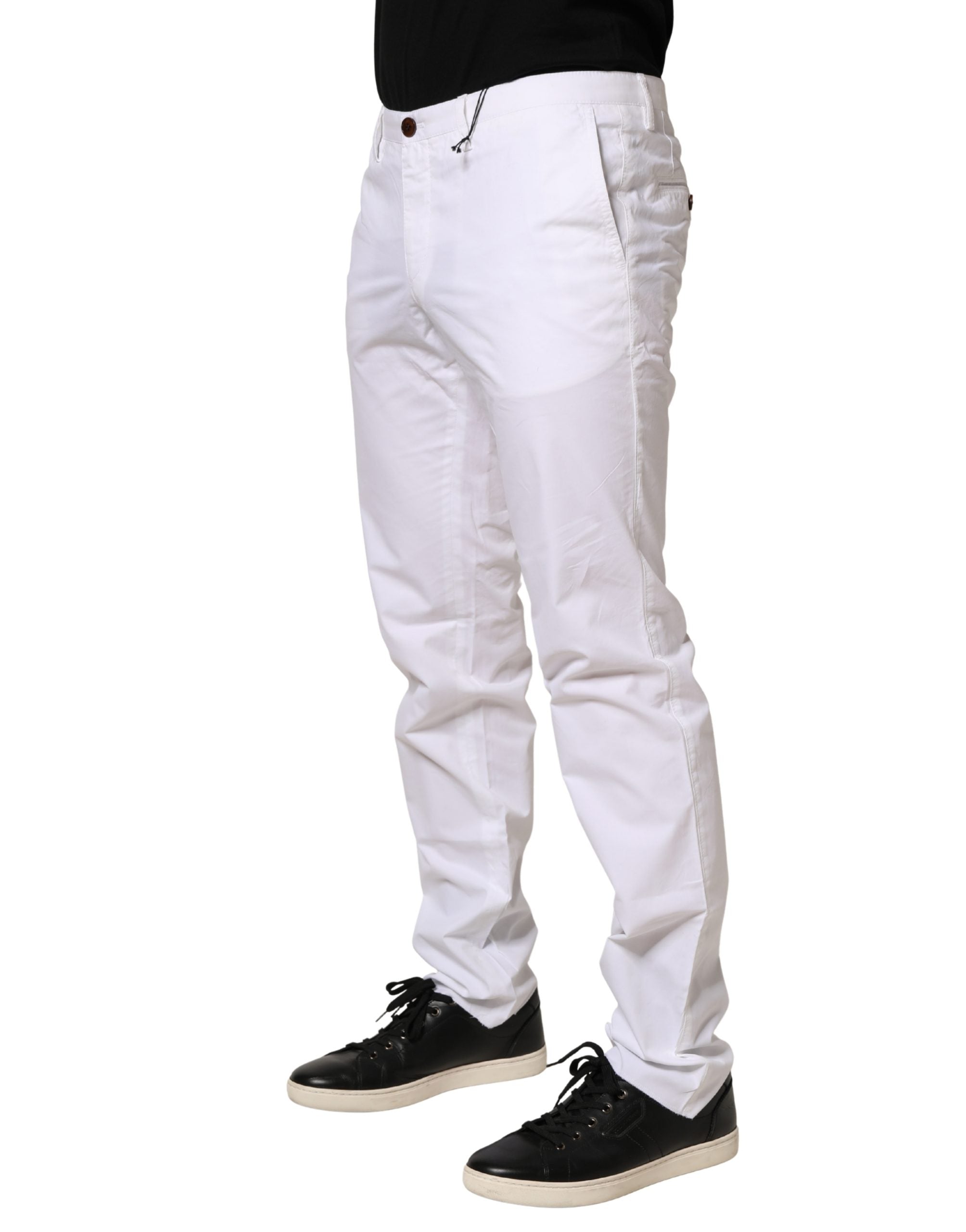 Hugo Boss White Mid Waist Skinny Chino Casual Trouser Men's Pants (Pre-Owned)