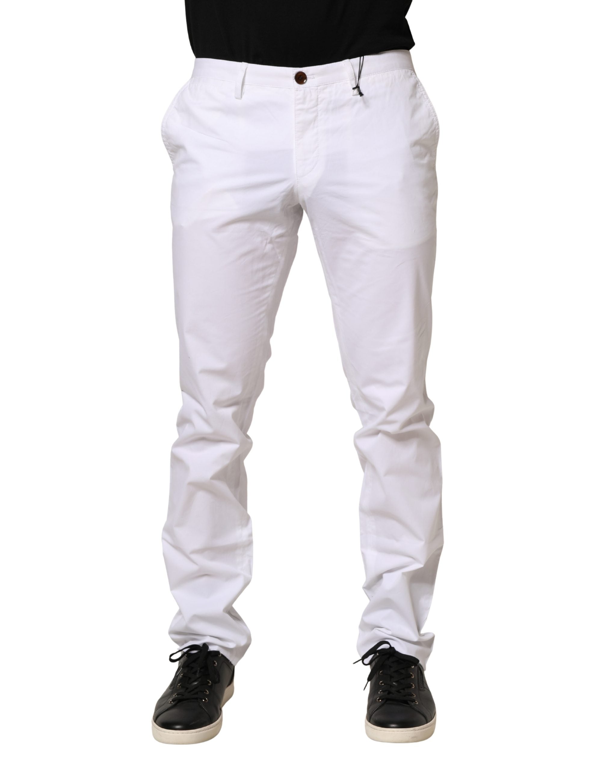 Hugo Boss White Mid Waist Skinny Chino Casual Trouser Men's Pants (Pre-Owned)