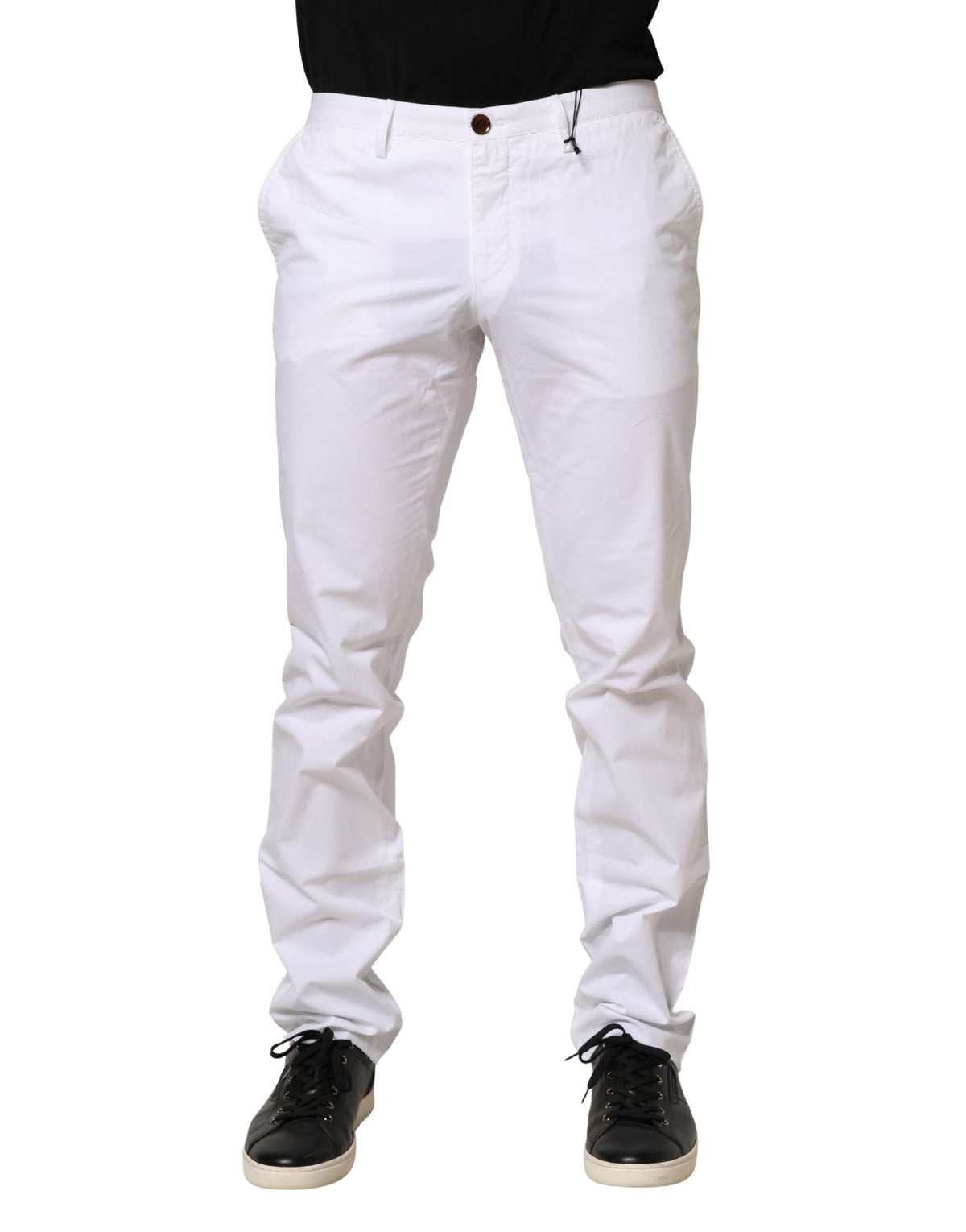 Hugo Boss White Mid Waist Skinny Chino Casual Trouser Men's Pants (Pre-Owned)