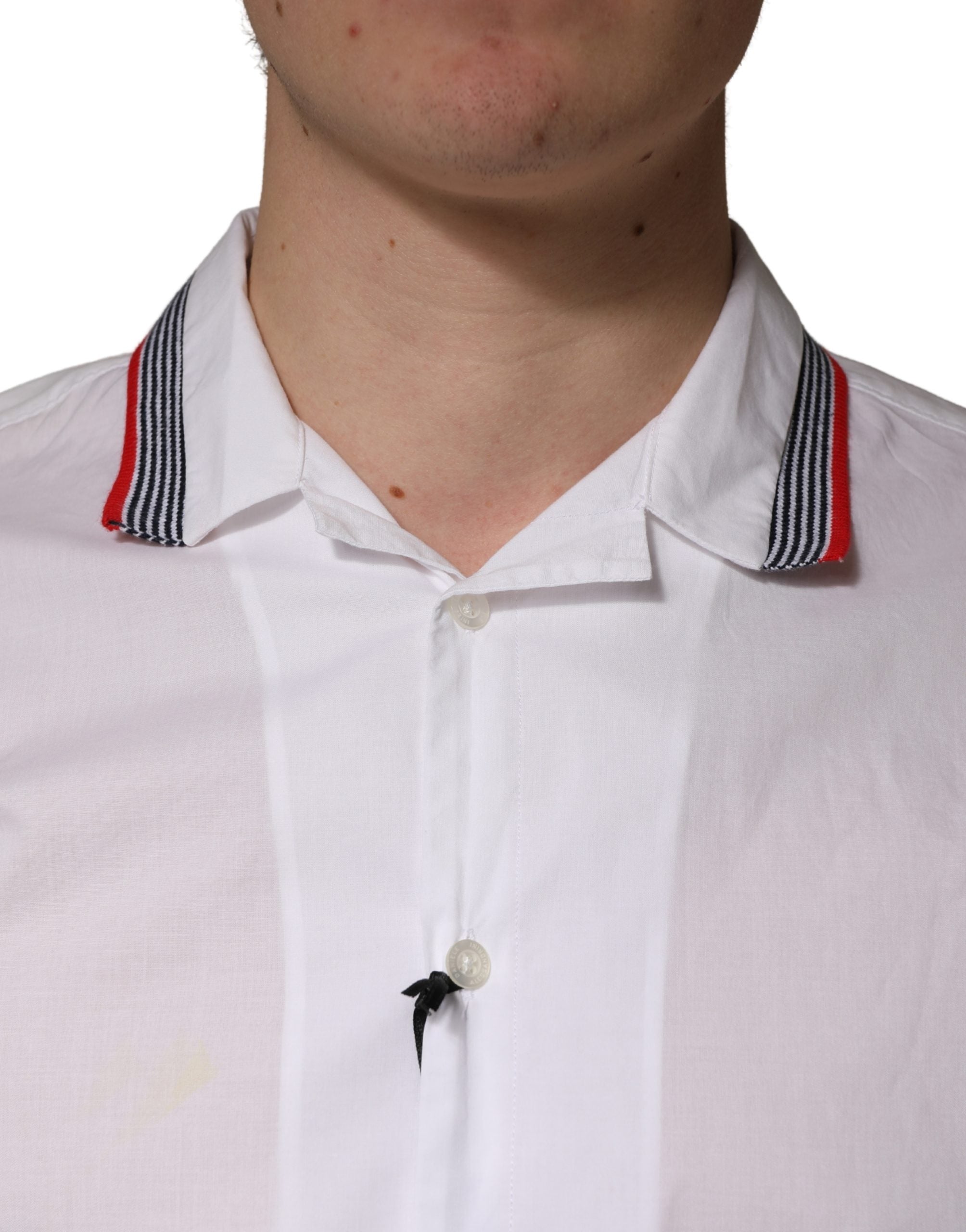 Daniele Alessandrini White Short Sleeves Button Down Men's Shirt (Pre-Owned)