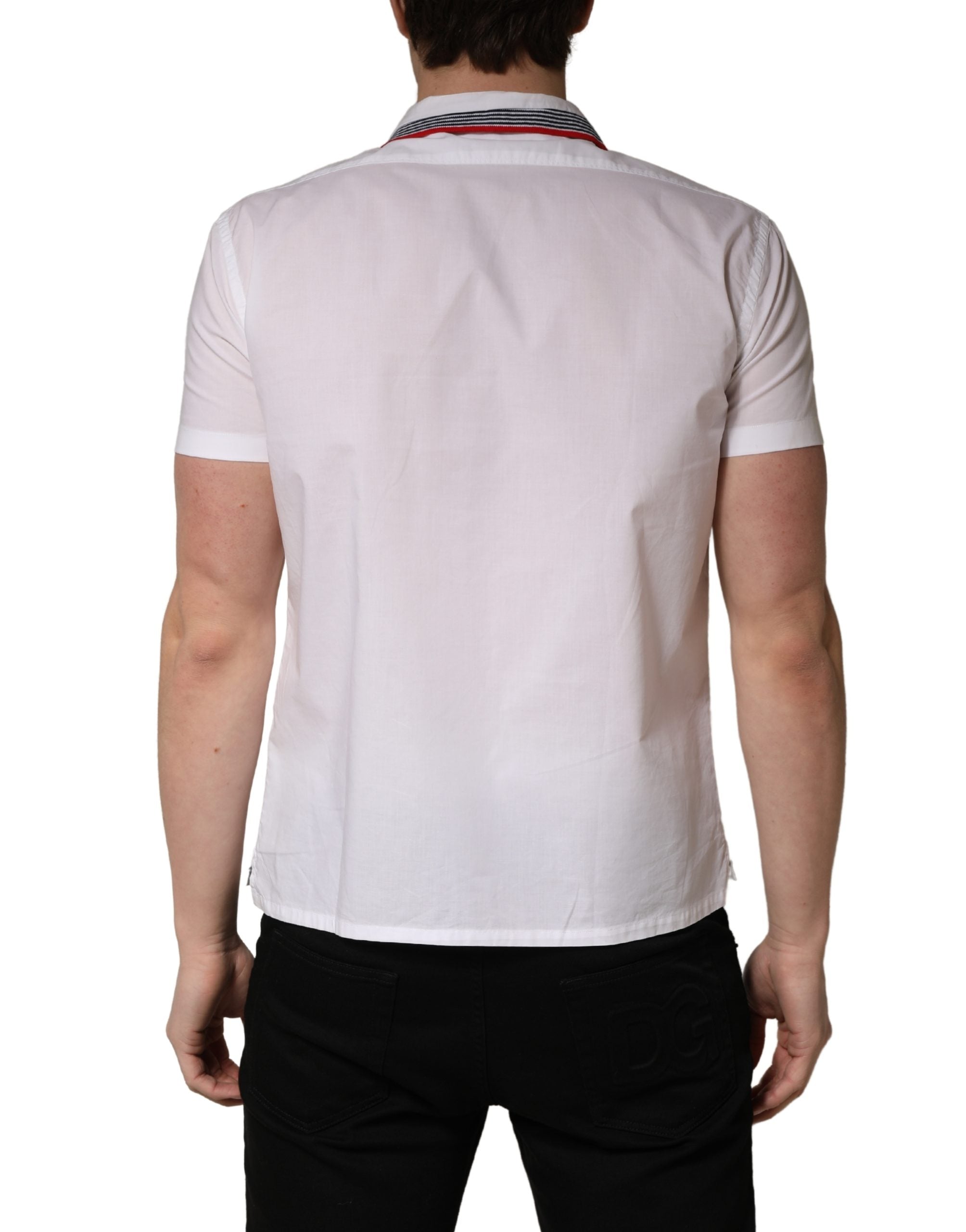 Daniele Alessandrini White Short Sleeves Button Down Men's Shirt (Pre-Owned)