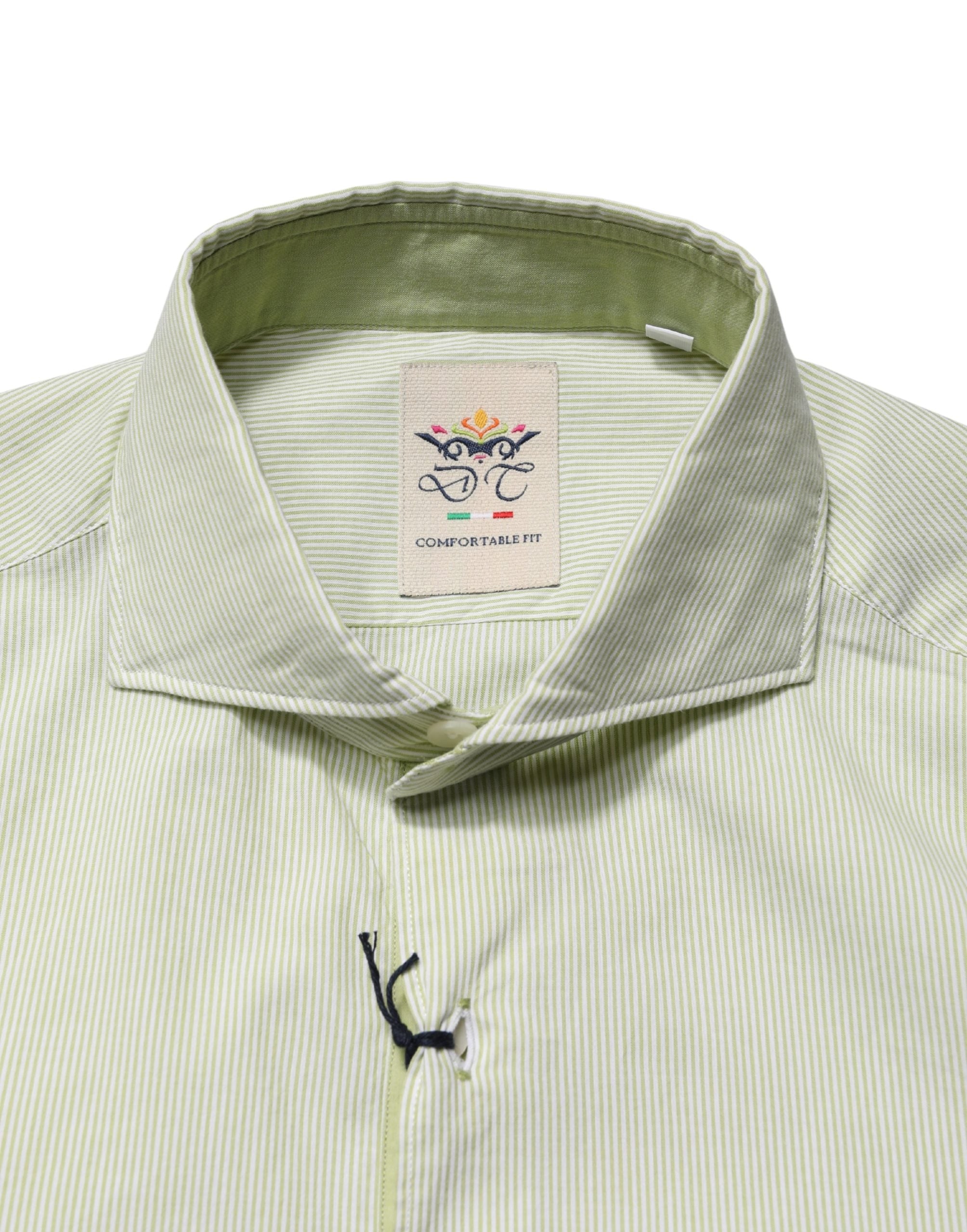 Domenico Tagliente Light Green Long Sleeves Formal Dress Men's Shirt (Pre-Owned)