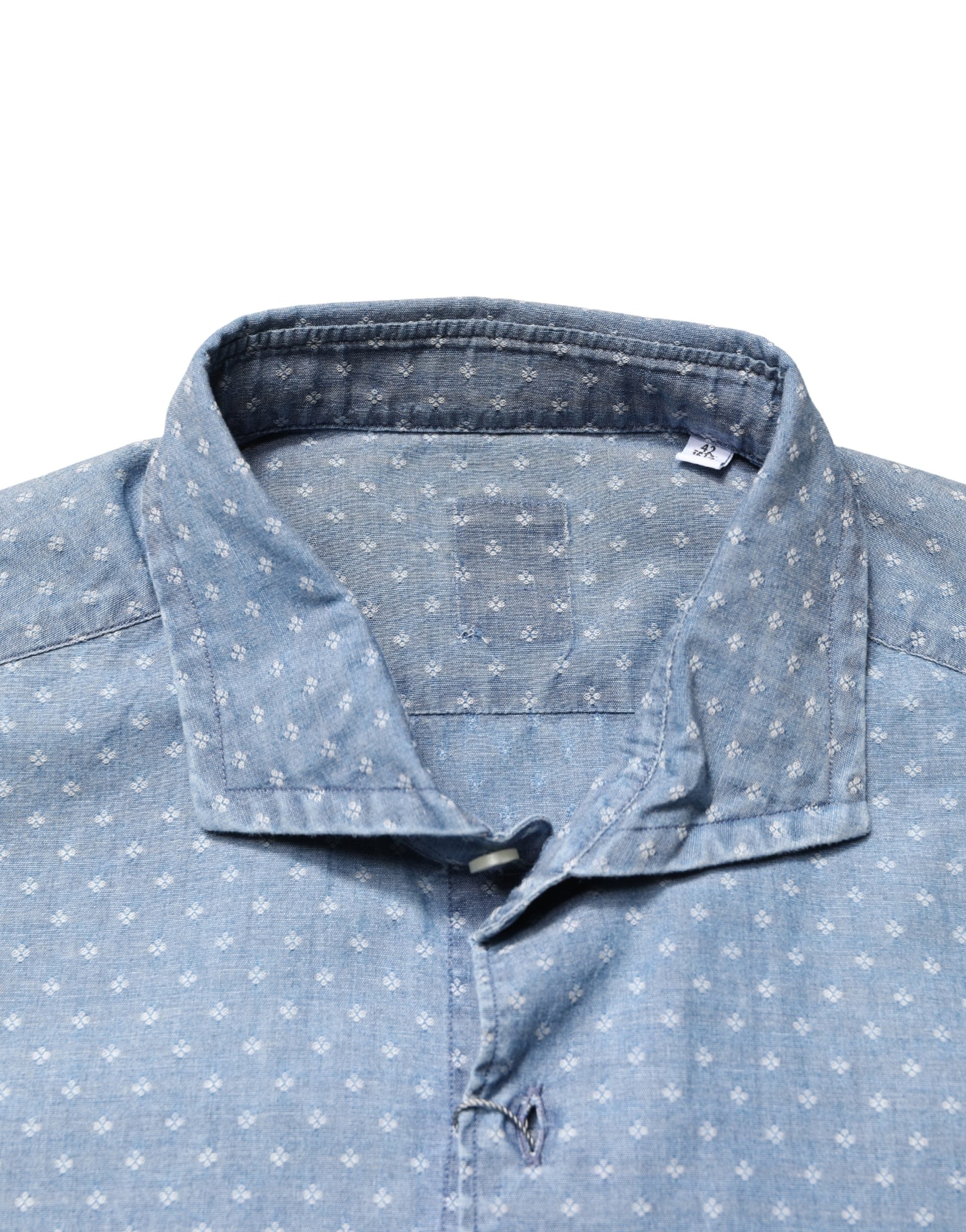 Domenico Tagliente Blue Long Sleeve Collared Casual Men's Shirt (Pre-Owned)