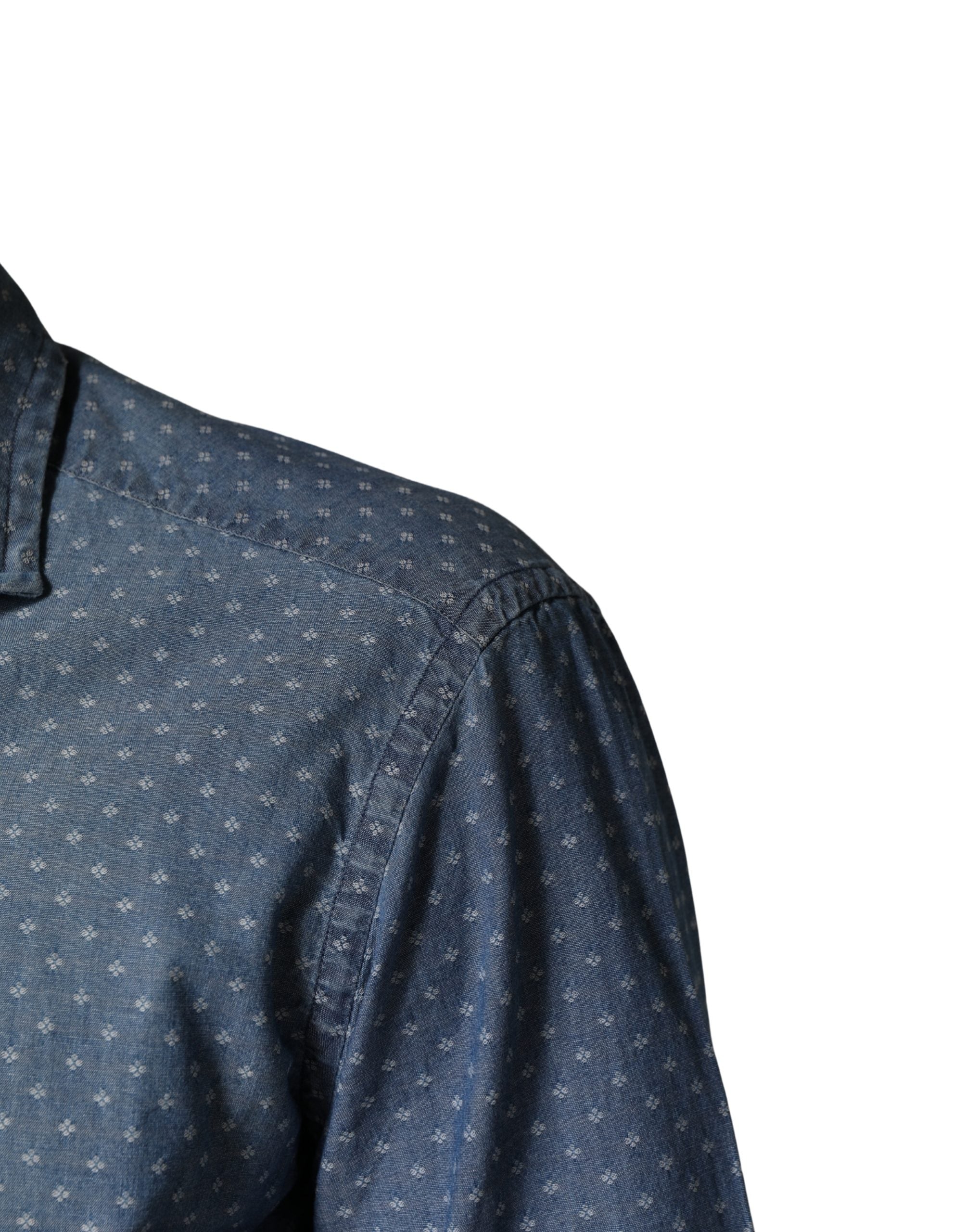 Domenico Tagliente Blue Long Sleeve Collared Casual Men's Shirt (Pre-Owned)