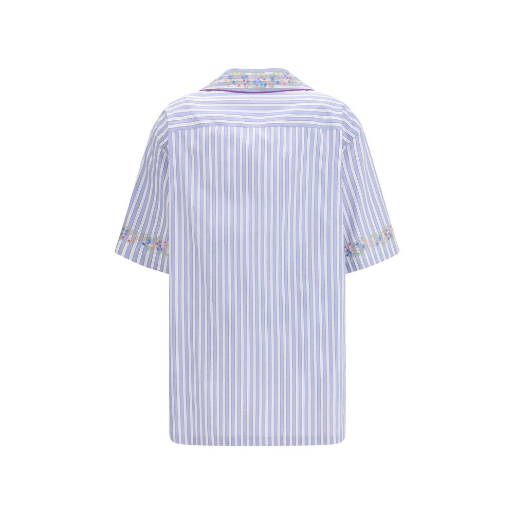 Dolce & Gabbana Blue Cotton Shortsleeve Women's Shirt