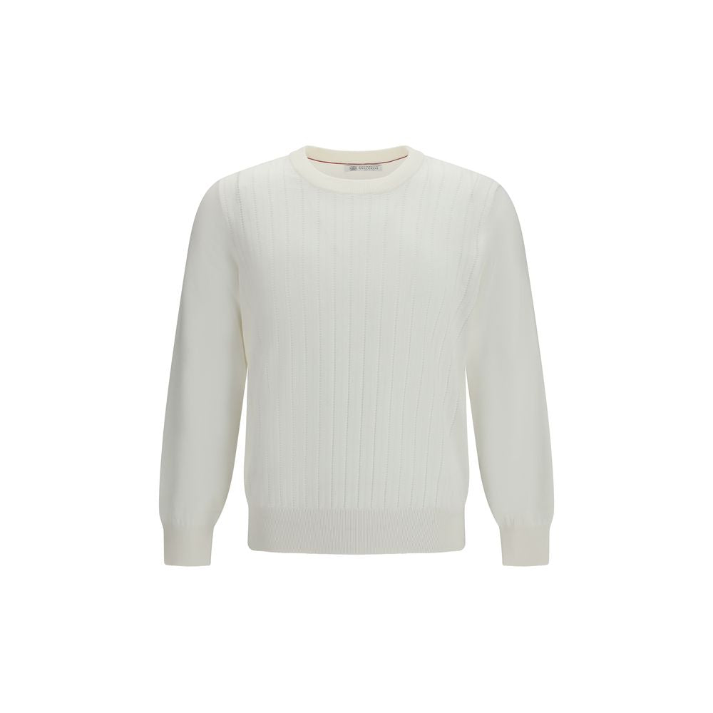 Brunello Cucinelli White Cotton Men's Sweatshirt