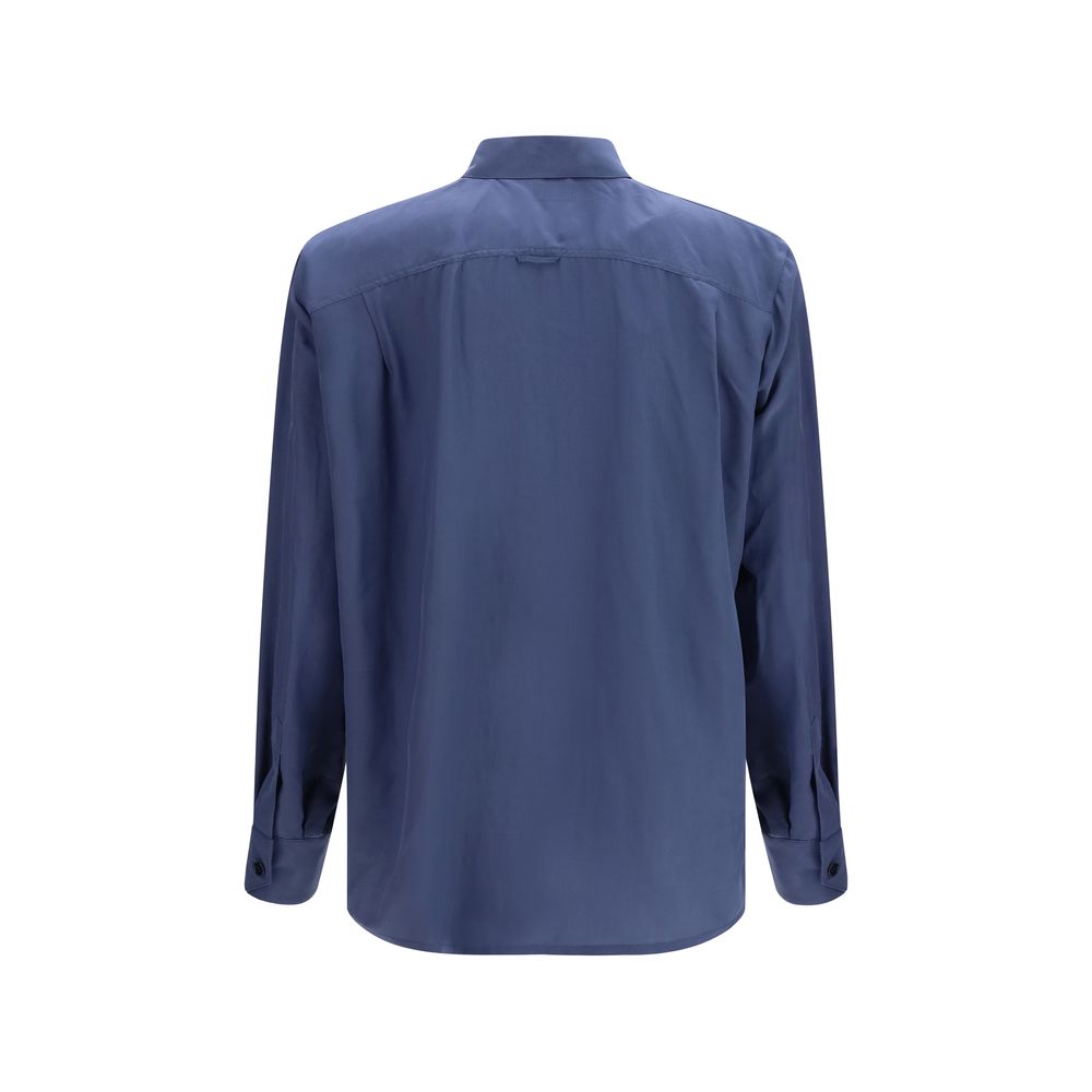 Saint Laurent Blue Viscose Dress Men's Shirt