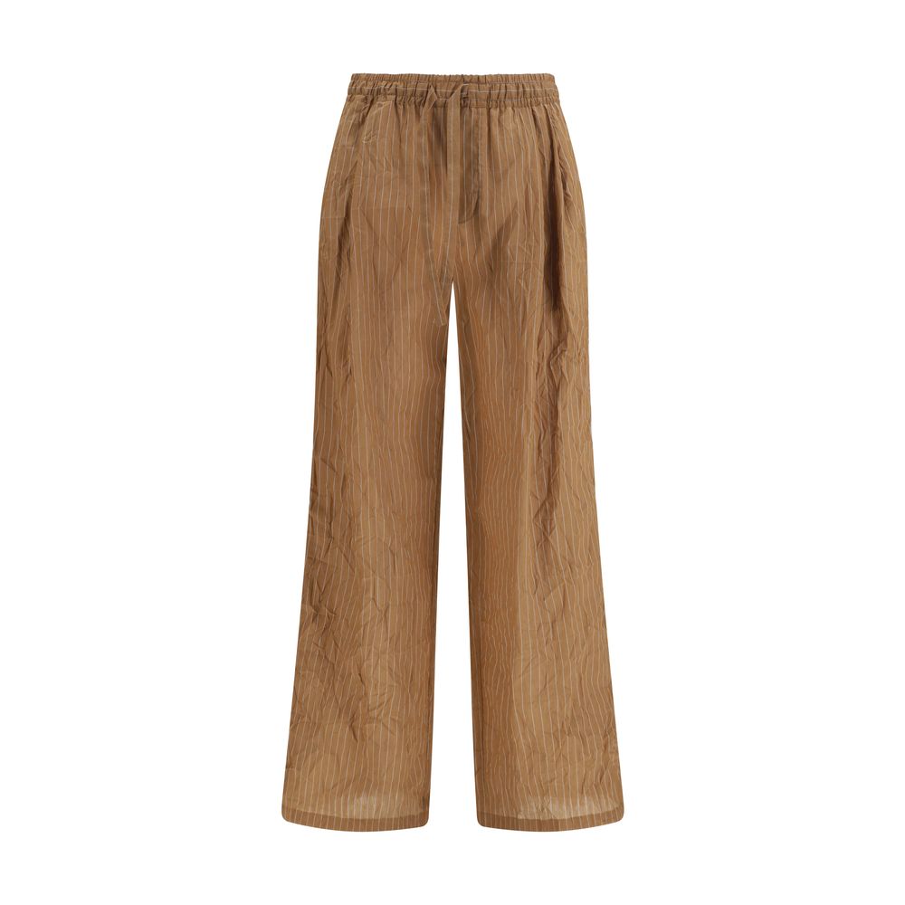 Dolce & Gabbana Brown Linen Casual Men's Pants