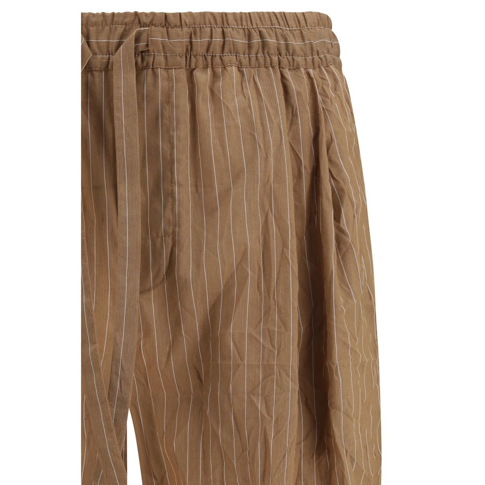 Dolce & Gabbana Brown Linen Casual Men's Pants