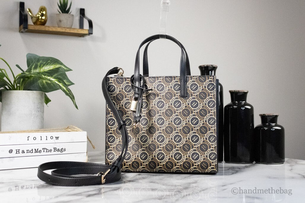 Marc Jacobs Marc Jacobs Mini Grind Signet Printed Leather Crossbody Tote Handbag Women's Purse