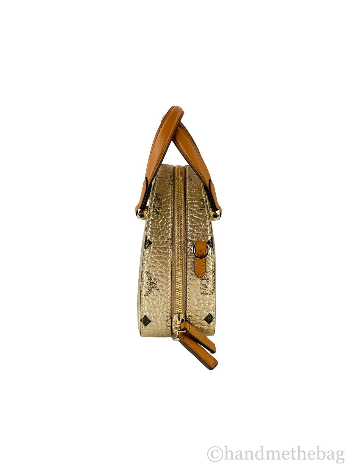 MCM MCM Half Moon Mini Round Top Tote Crossbody Women's Bag