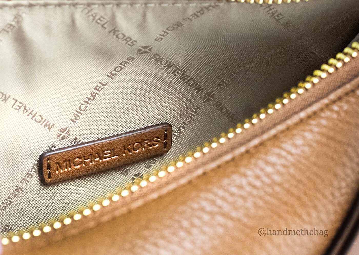 Michael Kors Michael Kors Dover Small Luggage Pebbled Leather Half Moon Crossbody Bag Women's Purse
