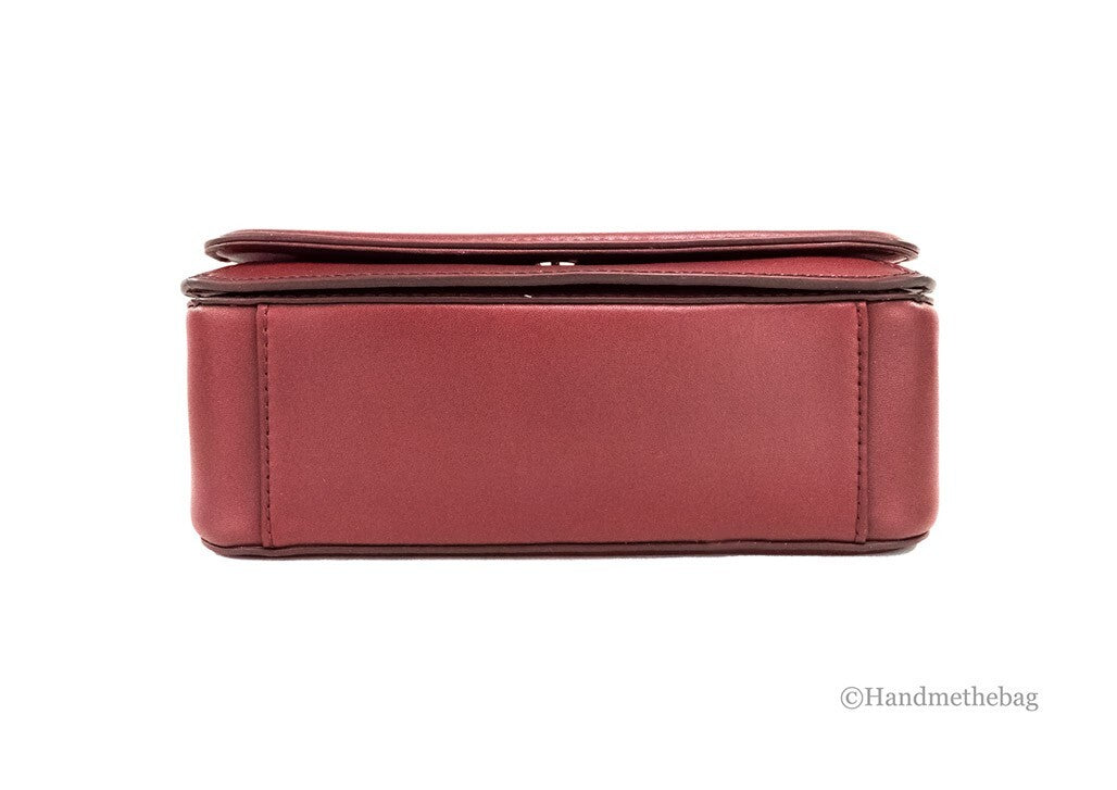 Marc Jacobs Marc Jacobs Medium Metal Signet Syrah Smooth Leather Flap Crossbody Purse Women's Bag