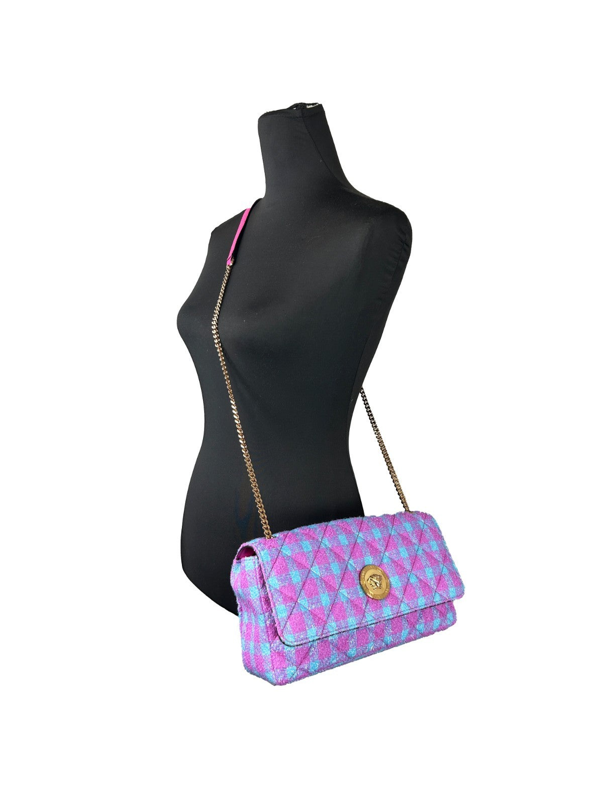 Versace Versace Wool Lurex Medium Shoulder Crossbody Women's Bag