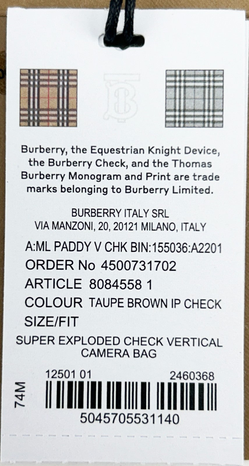 Burberry Burberry Paddy Check Crossbody Women's Bag