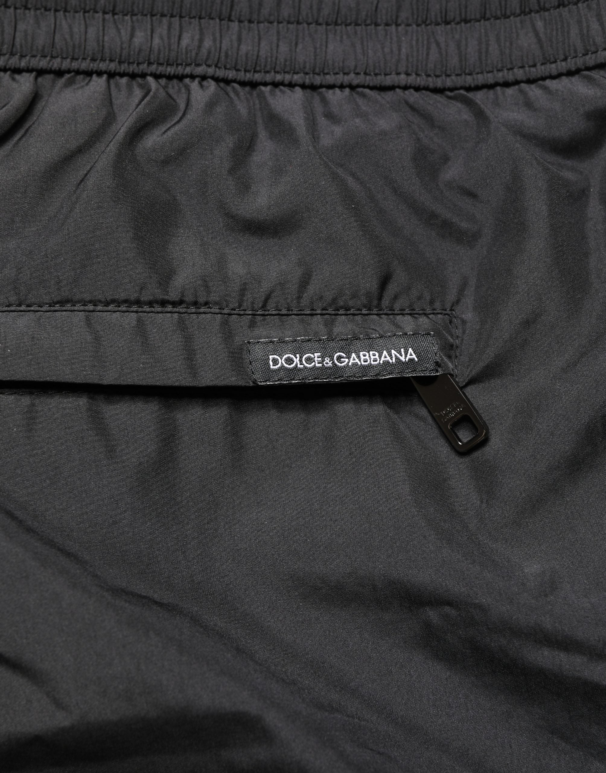 Dolce & Gabbana Black Polyester Drawstring Men Shorts Men's Swimwear