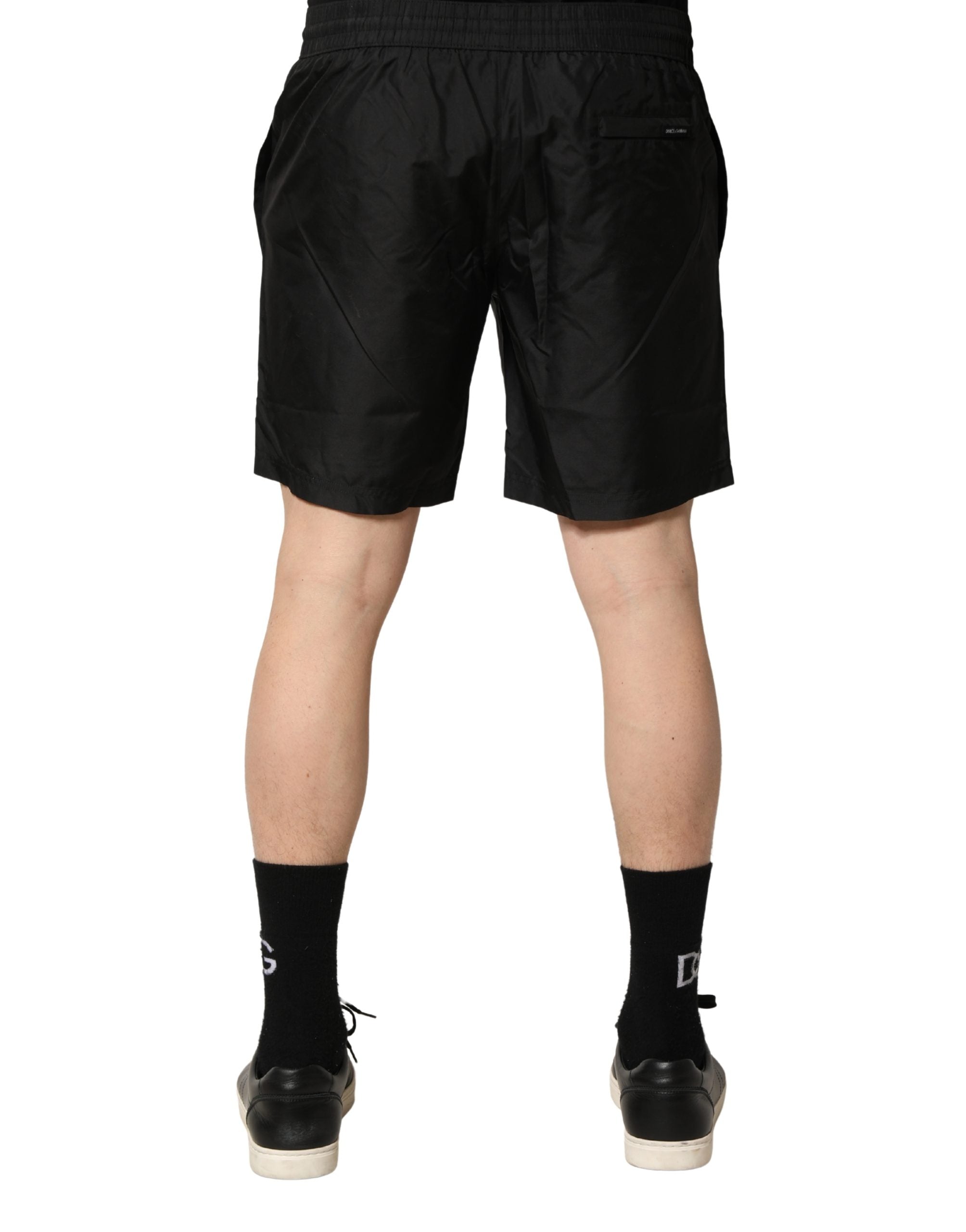 Dolce & Gabbana Black Polyester Drawstring Men Shorts Men's Swimwear