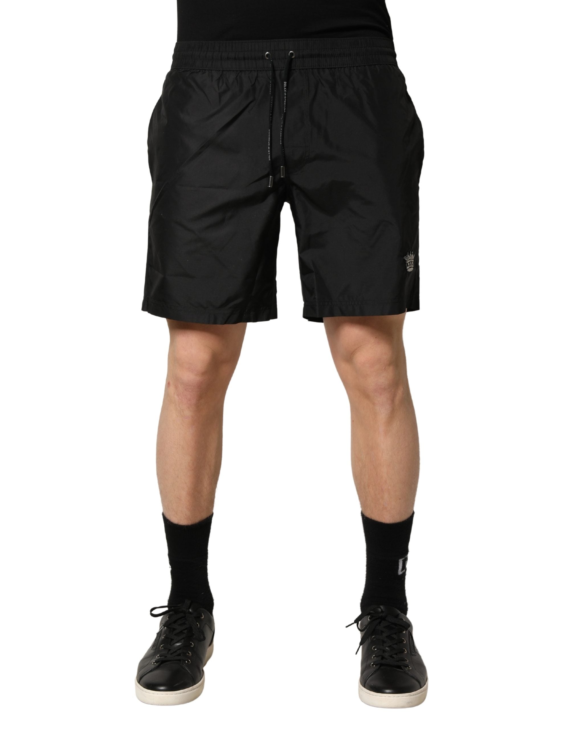 Dolce & Gabbana Black Polyester Drawstring Men Shorts Men's Swimwear