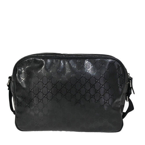 Gucci Imprime Black Canvas Shoulder Bag (Pre-Owned)
