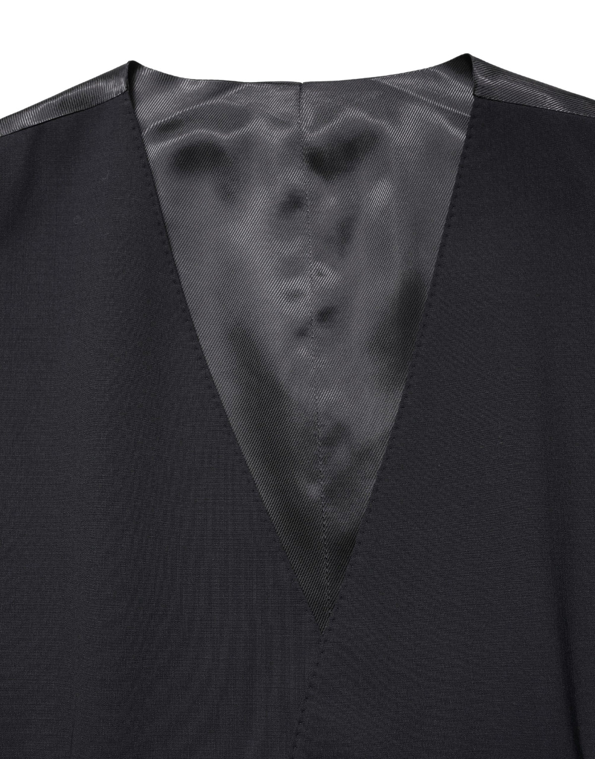 Dolce & Gabbana Black Wool Single Breasted Waistcoat Men's Vest