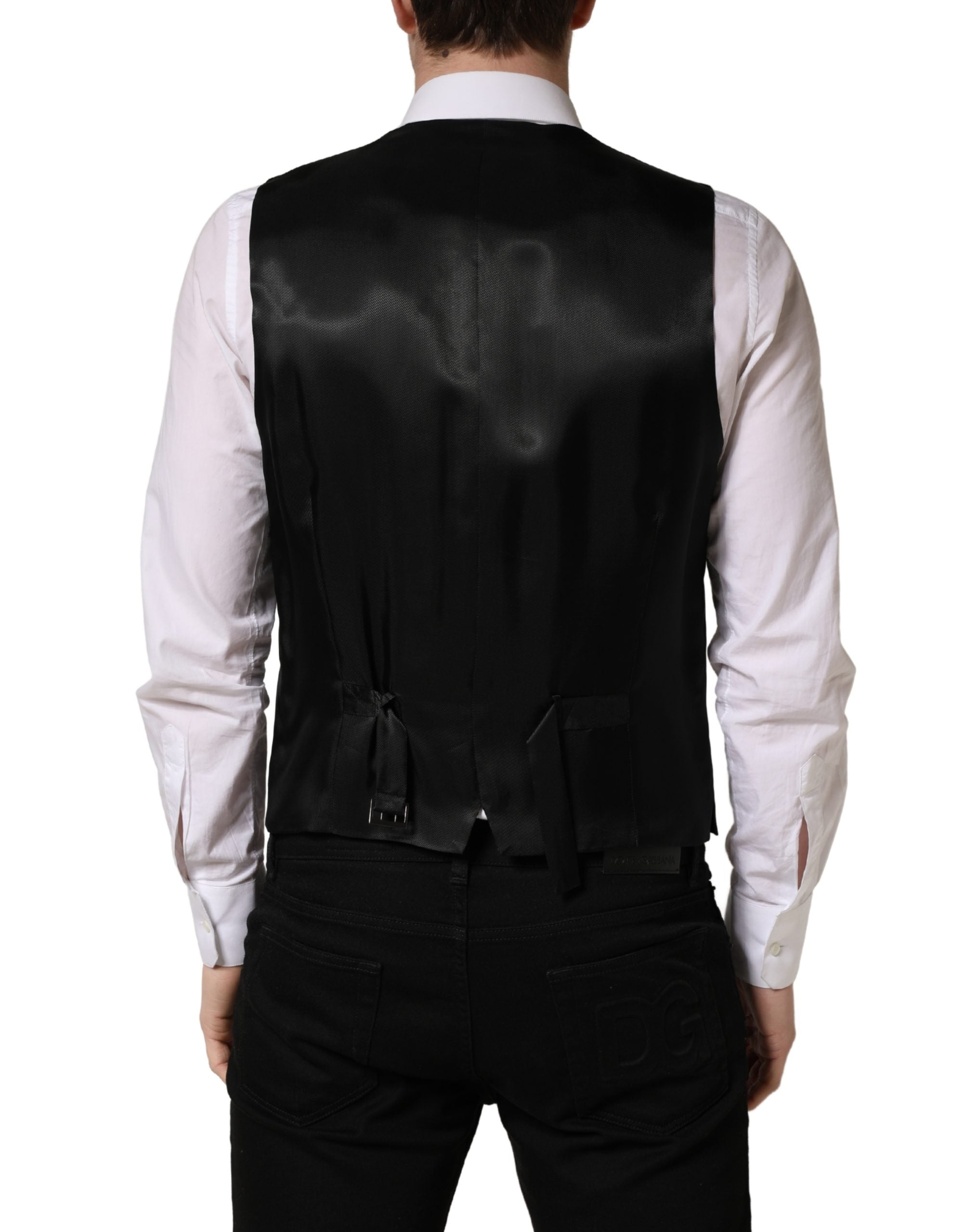 Dolce & Gabbana Dark Gray Single Breasted Men Waistcoat Men's Vest