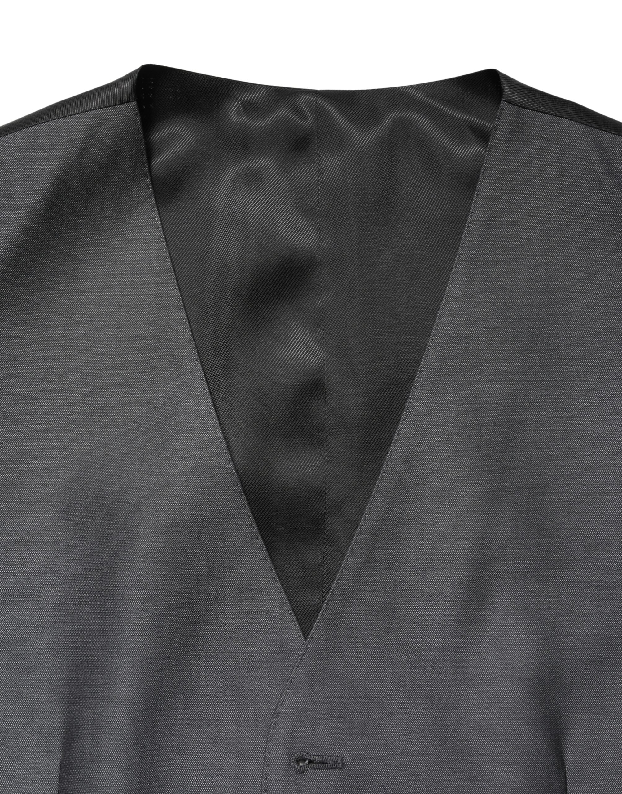 Dolce & Gabbana Dark Gray Single Breasted Men Waistcoat Men's Vest