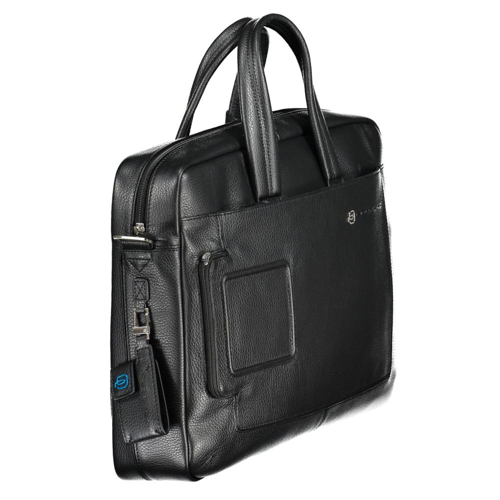 Piquadro Nero Leather Men Men's Briefcase