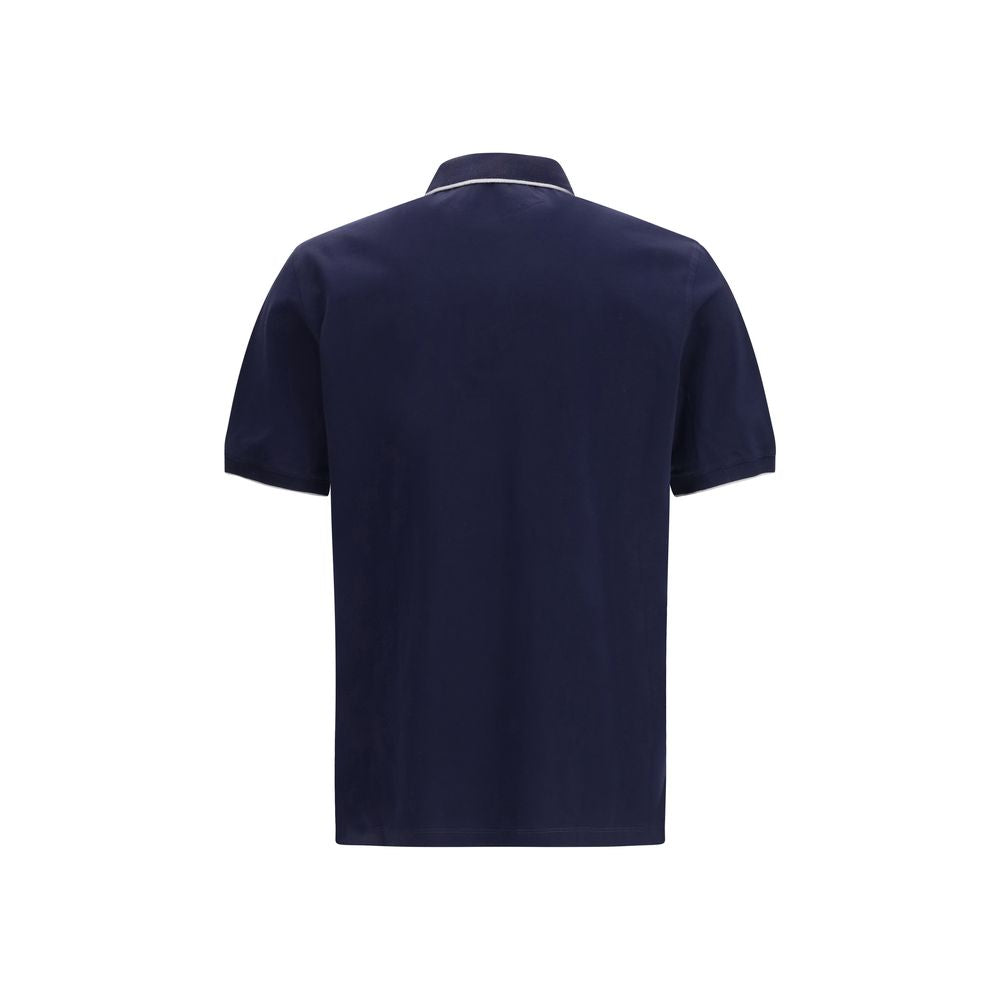 Brunello Cucinelli Blue Cotton Polo Men's Shirt