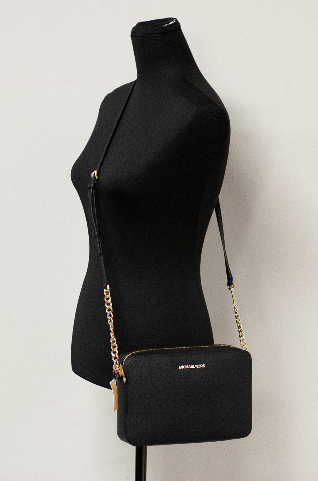 Michael Kors Michael Kors Women'S Top Zip Closure Saffiano Leather Crossbody Bag, Women's Black