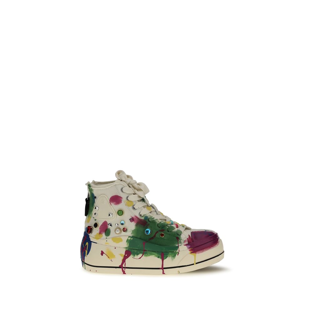 R13 Multicolor Cotton High Top Women's Sneakers