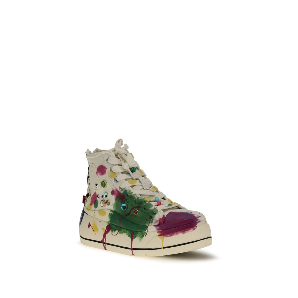 R13 Multicolor Cotton High Top Women's Sneakers