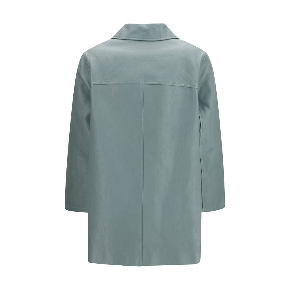 Chloé Blue Lamb Leather Leather Women's Jacket