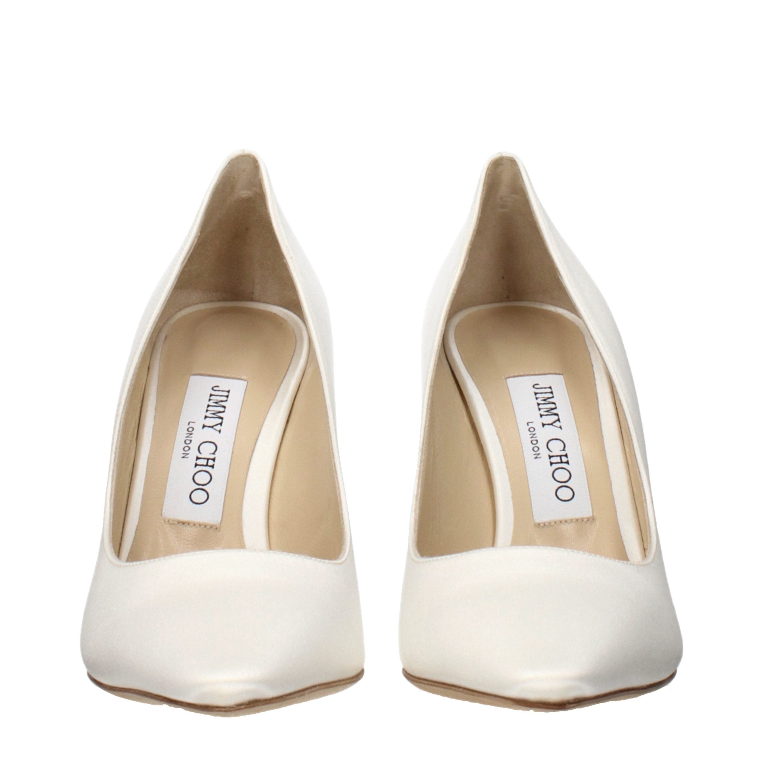 Jimmy Choo Beige Satin Platform Women's Pumps