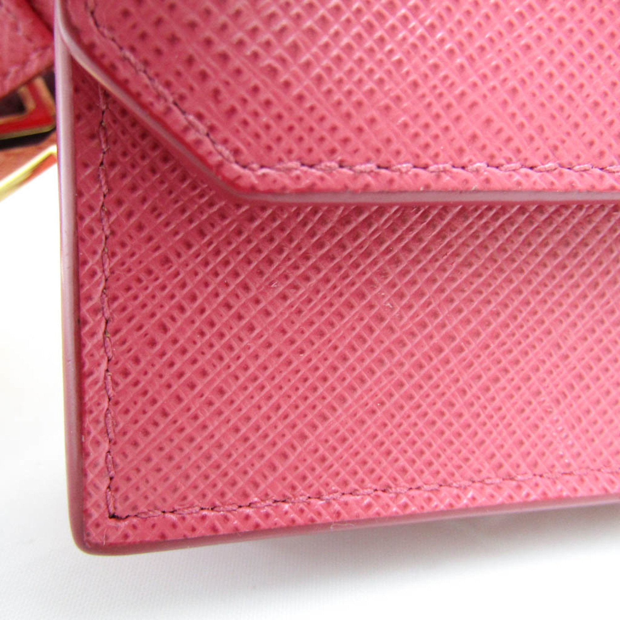 Prada Saffiano Pink Leather Wallet (Pre-Owned)