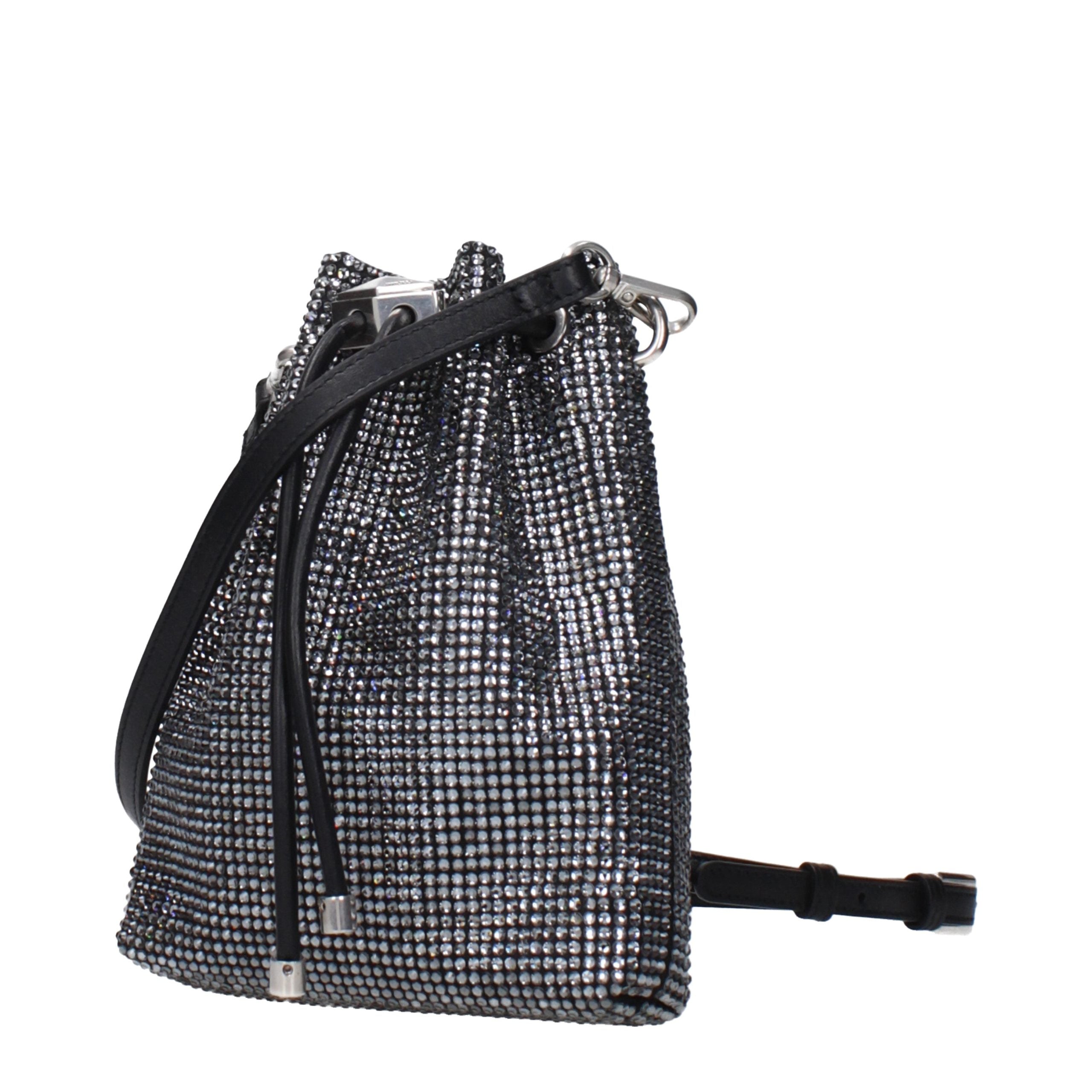 Jimmy Choo Black Satin Crossbody Women's Bag