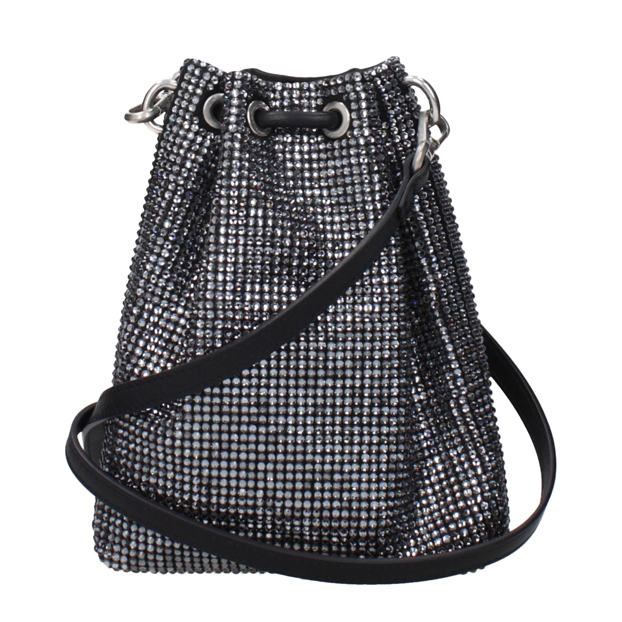 Jimmy Choo Black Satin Crossbody Women's Bag
