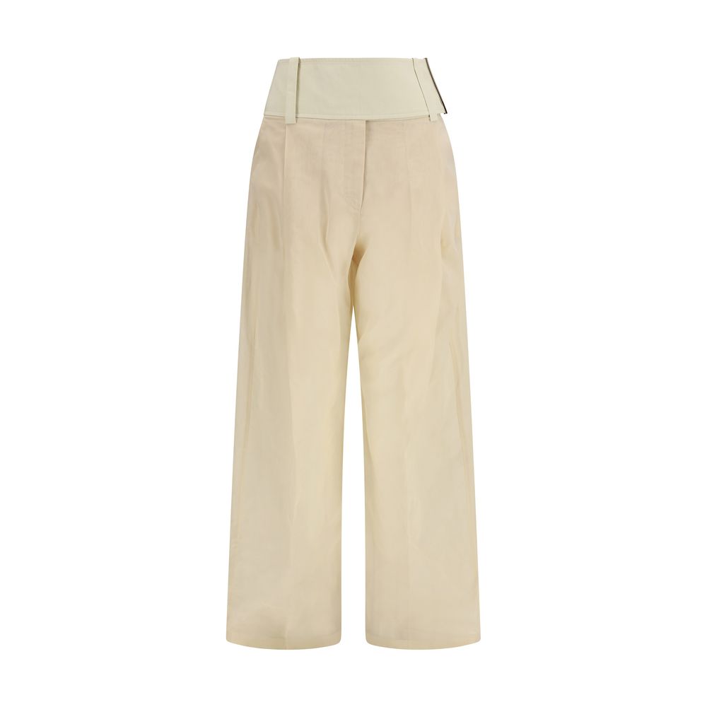 Max Mara Beige Cotton Casual Women's Pants