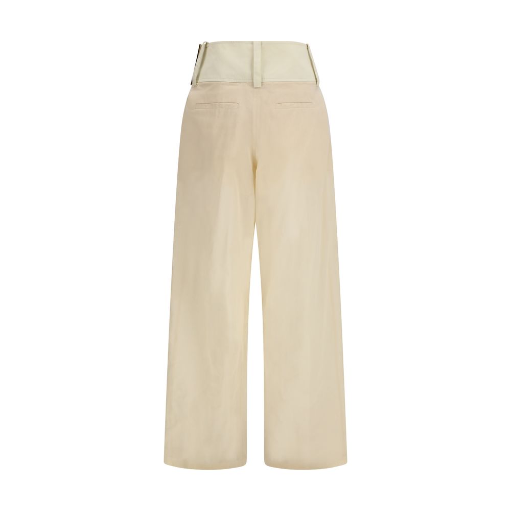 Max Mara Beige Cotton Casual Women's Pants