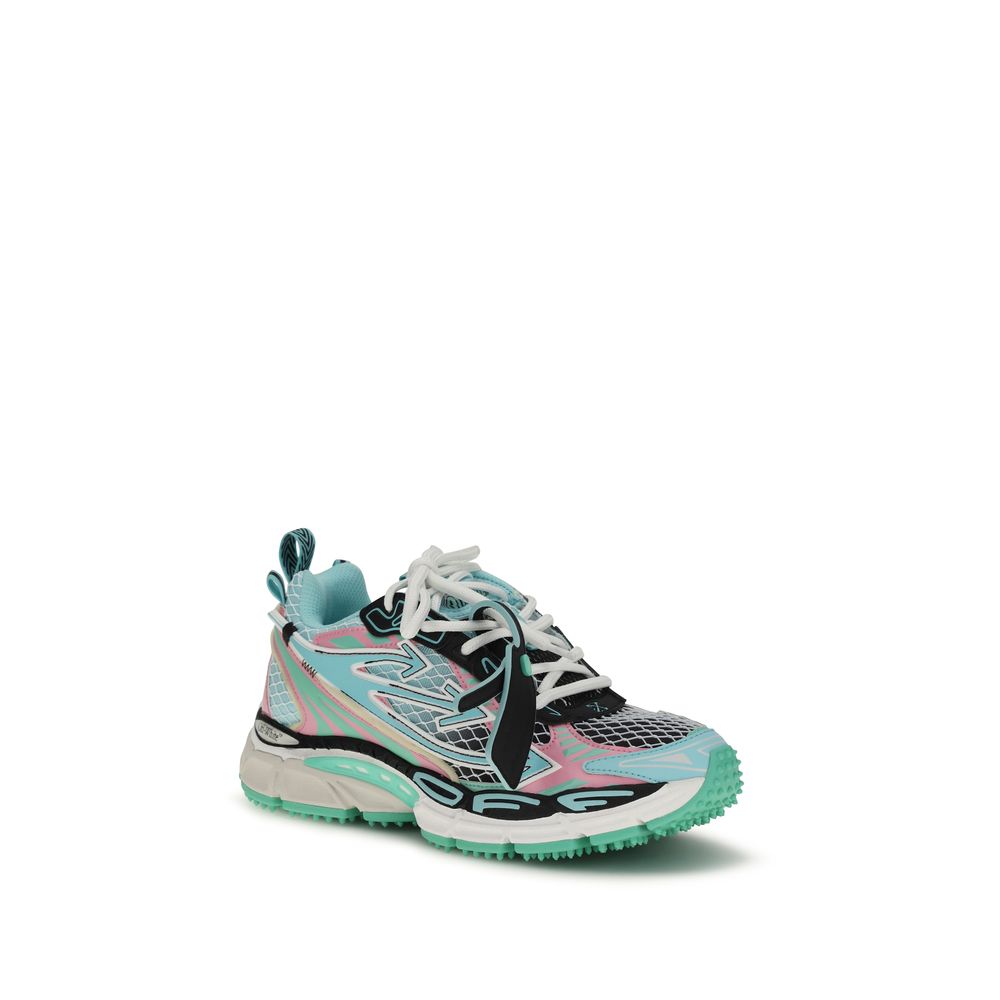 Off-White Multicolor Polyester Athletic Women's Sneakers
