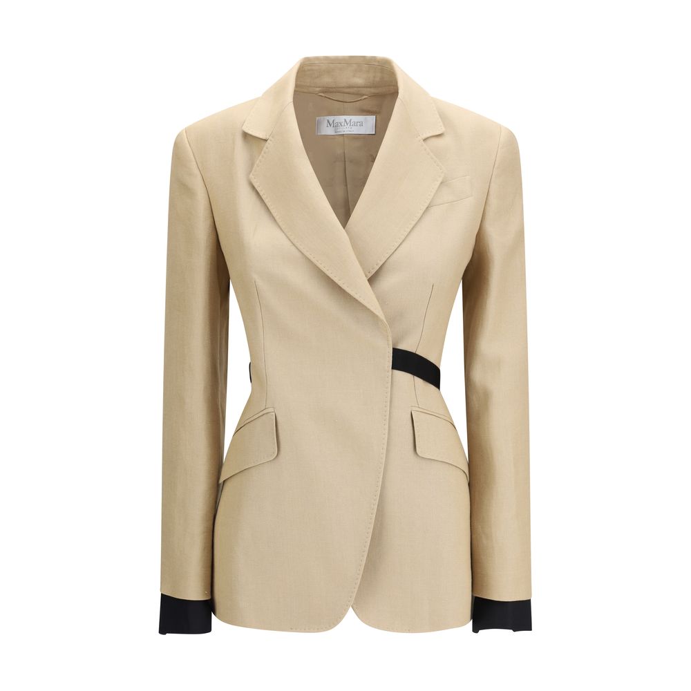 Max Mara Beige Linen Women's Coat