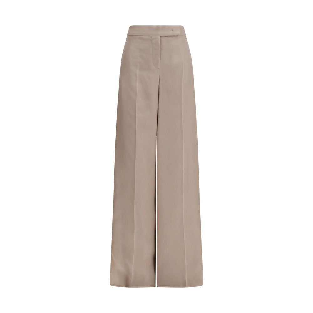 Max Mara Beige Silk Casual Women's Pants