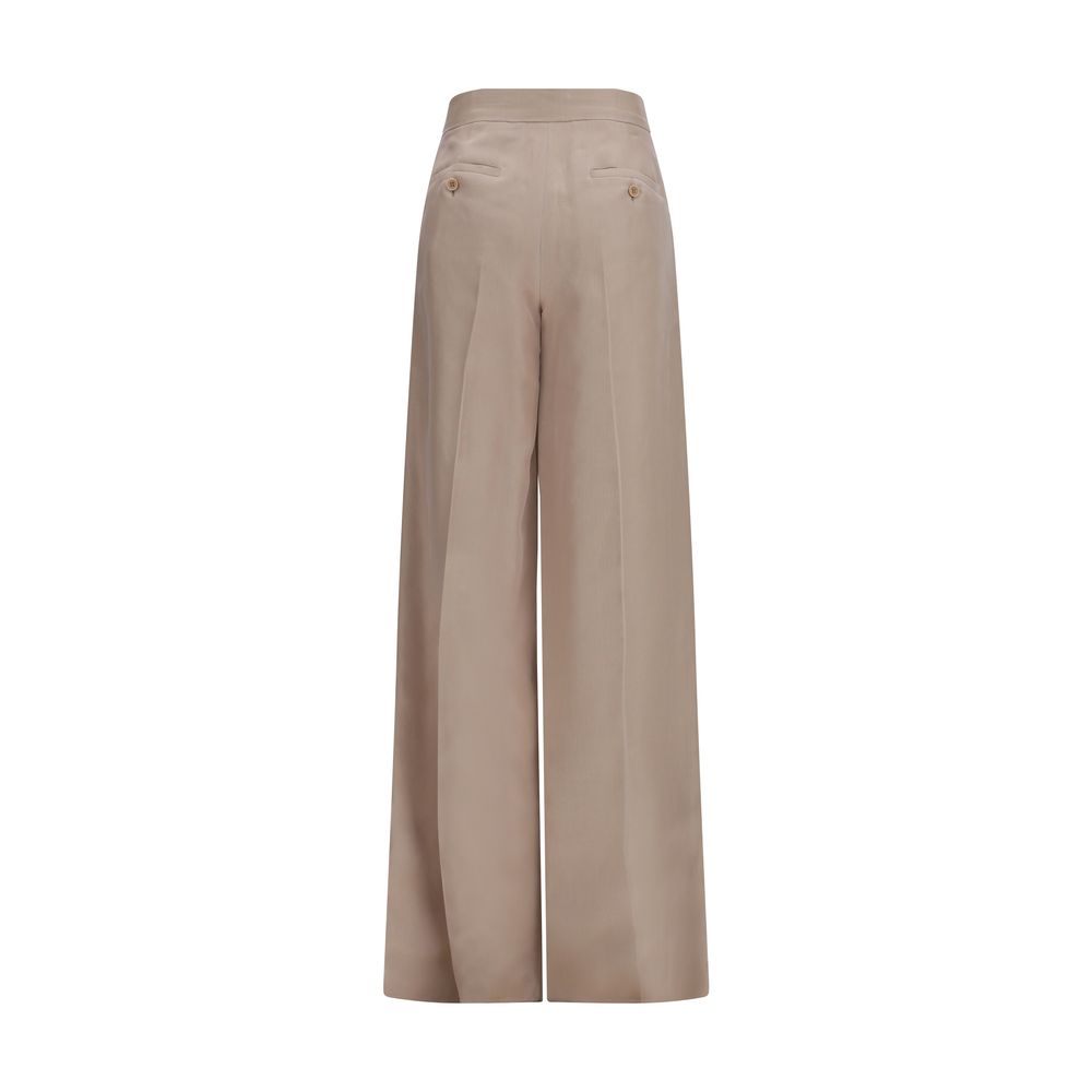 Max Mara Beige Silk Casual Women's Pants